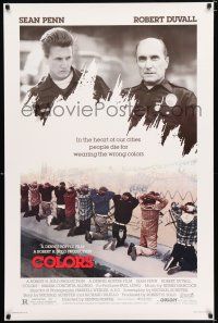 2f182 COLORS 1sh '88 Sean Penn & Robert Duvall as cops, directed by Dennis Hopper!