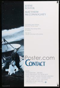 2f188 CONTACT advance DS 1sh '97 Jodie Foster, Matthew McConaughey, message from deep space!