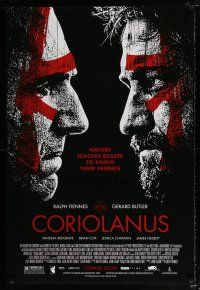 2f191 CORIOLANUS advance DS 1sh '11 Ralph Fiennes in the title role, Gerard Butler!