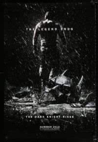 2f209 DARK KNIGHT RISES teaser DS 1sh '12 Tom Hardy as Bane, cool image of broken mask in the rain!
