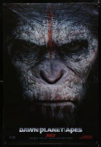 2f214 DAWN OF THE PLANET OF THE APES style A teaser DS 1sh '14 super close-up of Caesar!