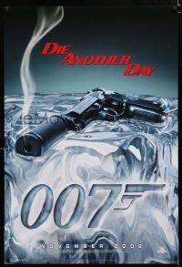 2f238 DIE ANOTHER DAY teaser DS 1sh '02 Brosnan as Bond, cool image of gun melting ice!