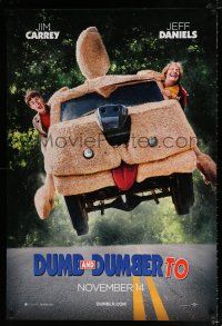 2f251 DUMB & DUMBER TO teaser DS 1sh '14 Jim Carrey & Jeff Daniels in title roles!