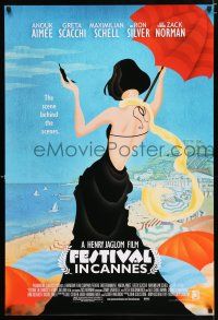 2f290 FESTIVAL IN CANNES 1sh '01 Anouk Aimee, artwork of sexy woman at the beach!