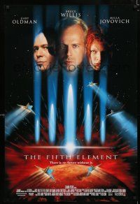 2f292 FIFTH ELEMENT DS 1sh '97 Bruce Willis, Milla Jovovich, Oldman, directed by Luc Besson!