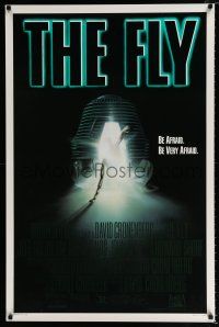2f298 FLY 1sh '86 David Cronenberg, Jeff Goldblum, cool sci-fi art of telepod by Mahon!