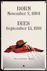 2f303 FREDDY'S DEAD style A teaser 1sh '91 cool image of Krueger's sweater, hat, and claws!