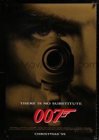 2f330 GOLDENEYE advance DS 1sh '95 Pierce Brosnan as secret agent James Bond 007, cool close-up!