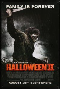 2f353 HALLOWEEN II advance DS 1sh '09 creepy image of Michael Myers w/knife about to stab someone!