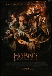 2f373 HOBBIT: THE DESOLATION OF SMAUG advance DS 1sh '13 Peter Jackson directed, cool cast montage!