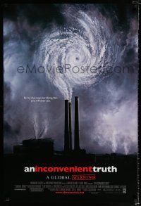 2f396 INCONVENIENT TRUTH DS 1sh '06 Al Gore, cool image of hurricane smoke!