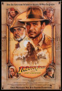 2f402 INDIANA JONES & THE LAST CRUSADE int'l advance 1sh '89 art of Ford & Sean Connery by Drew!