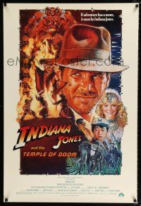 2f404 INDIANA JONES & THE TEMPLE OF DOOM 1sh '84 art of Harrison Ford by Drew Struzan!