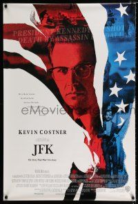 2f426 JFK advance 1sh '91 directed by Oliver Stone, Kevin Costner as Jim Garrison!