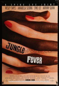 2f429 JUNGLE FEVER advance DS 1sh '90 Spike Lee, Wesley Snipes, Sciorra, interracial romance!