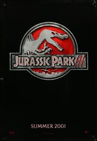 2f432 JURASSIC PARK 3 teaser DS 1sh '01 Sam Neill, William H. Macy, cool dinosaur artwork!