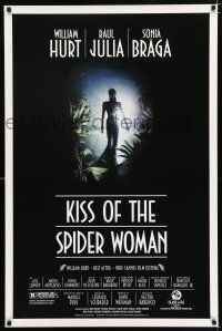 2f438 KISS OF THE SPIDER WOMAN 1sh '85 cool artwork of sexy Sonia Braga in spiderweb dress!
