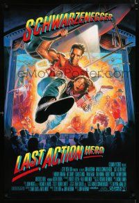 2f451 LAST ACTION HERO 1sh '93 cool artwork of Arnold Schwarzenegger by Morgan!
