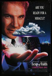 2f457 LEAP OF FAITH int'l advance DS 1sh '92 religious Steve Martin, are you ready for a miracle!