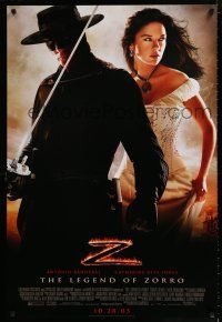 2f460 LEGEND OF ZORRO not yet rated advance 1sh '05 Banderas is Zorro, sexy Catherine Zeta-Jones!