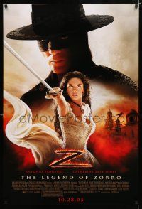 2f459 LEGEND OF ZORRO advance 1sh '05 Antonio Banderas is Zorro, sexy Catherine Zeta-Jones!