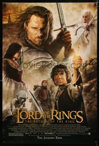2f476 LORD OF THE RINGS: THE RETURN OF THE KING advance DS 1sh '03 Jackson, cool cast montage!
