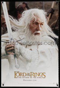 2f477 LORD OF THE RINGS: THE RETURN OF THE KING teaser DS 1sh '03 Ian McKellan as Gandalf!