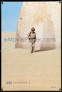 2f591 PHANTOM MENACE style A teaser DS 1sh '99 Star Wars Episode I, Skywalker w/Vader shadow!