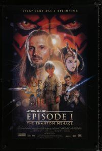 2f592 PHANTOM MENACE style B 1sh '99 George Lucas, Star Wars Episode I, art by Drew Struzan!