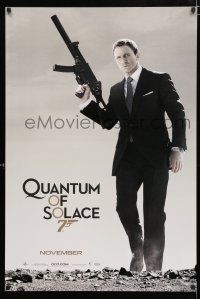 2f618 QUANTUM OF SOLACE teaser 1sh '08 Daniel Craig as Bond with H&K submachine gun!