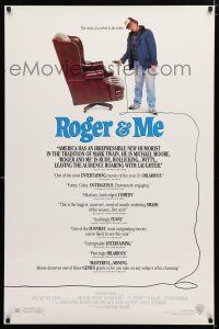 2f644 ROGER & ME 1sh '89 1st Michael Moore documentary, about General Motors CEO Roger Smith!