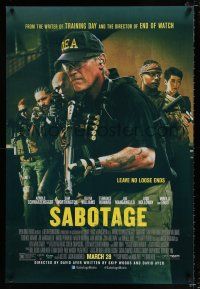 2f658 SABOTAGE advance DS 1sh '14 DEA agent Arnold Schwarzenegger, Terrence Howard!