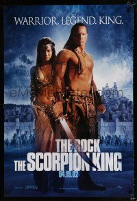 2f668 SCORPION KING teaser 1sh '02 The Rock is a warrior, legend, king, Kelly Hu!