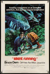 2f684 SILENT RUNNING 1sh '72 Douglas Trumbull, cool art of Bruce Dern & his robot by Akimoto