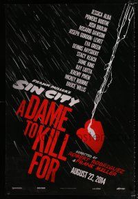 2f688 SIN CITY A DAME TO KILL FOR teaser DS 1sh '14 Frank Miller & Rodriguez, art of smoking lips!