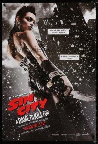 2f692 SIN CITY A DAME TO KILL FOR teaser DS 1sh '14 sexy Rosario Dawson as Gail w/knife!