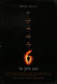 2f696 SIXTH SENSE DS 1sh '99 Bruce Willis, Haley Joel Osment, M. Night Shyamalan!
