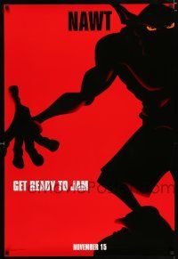 2f709 SPACE JAM teaser DS 1sh '96 shadowy image of giant alien basketball player, Nawt!