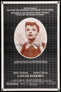 2f721 STAR IS BORN 1sh R83 great close up art of Judy Garland, James Mason, classic!