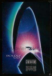 2f733 STAR TREK: GENERATIONS advance 1sh '94 cool sci-fi art of the Enterprise, Boldly Go!