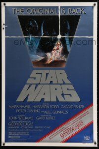 2f736 STAR WARS 1sh R82 George Lucas classic sci-fi epic, great art by Tom Jung!
