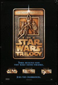 2f739 STAR WARS TRILOGY 1sh '97 George Lucas, Empire Strikes Back, Return of the Jedi!