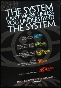 2f752 SYSTEM CAN'T WORK UNLESS YOU UNDERSTAND THE SYSTEM 1sh '00 MPAA rating guide!