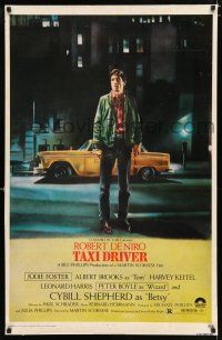 2f756 TAXI DRIVER 1sh '76 classic art of Robert De Niro by cab, directed by Martin Scorsese!