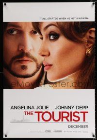 2f785 TOURIST teaser DS 1sh '10 von Donnersmarck, cool image of Johnny Depp & Angelina Jolie!