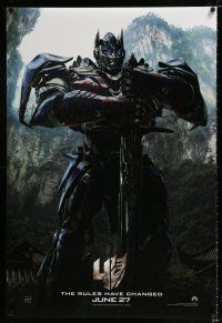 2f794 TRANSFORMERS: AGE OF EXTINCTION teaser DS 1sh '14 cool image of Optimus Prime!