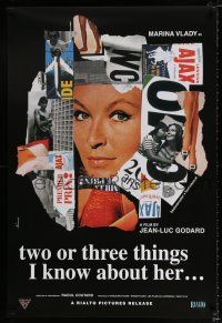 2f808 TWO OR THREE THINGS I KNOW ABOUT HER 1sh R07 Jean-Luc Godard, sexy Marina Vlady!