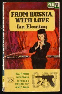2g160 FROM RUSSIA WITH LOVE 10th printing English Pan paperback book '63 James Bond novel by Fleming