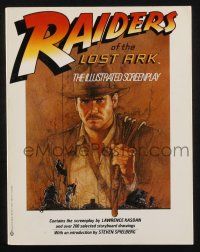 2g299 RAIDERS OF THE LOST ARK softcover book '81 the illustrated screenplay with great drawings!