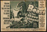 2g004 BEAST FROM 20,000 FATHOMS herald '53 Ray Bradbury, nothing like it in 140 million years!